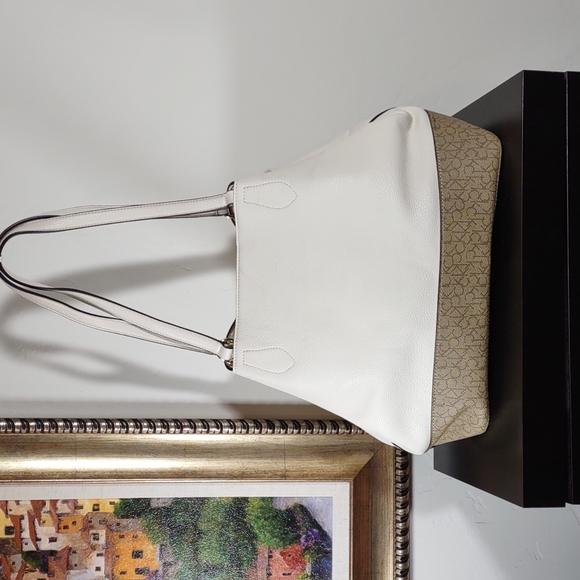 Calvin Klein Faux Leather Trapezoid Drawstring Bag - Picture 4 of 7